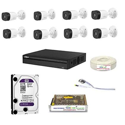 DAHUA 4K Full HD 5MP Cameras Combo KIT 8CH DVR+ 8 Bullet Cameras + 2 TB Hard DISC+ Wire ROLL +Supply & All Required Connectors