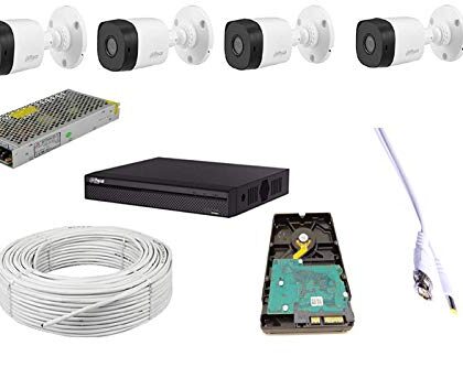 DAHUA Full HD 2MP Cameras Combo KIT 4CH HD DVR+ 4 Bullet Cameras+1TB Hard DISC+ Wire ROLL +Supply & All Required CONNECTORS